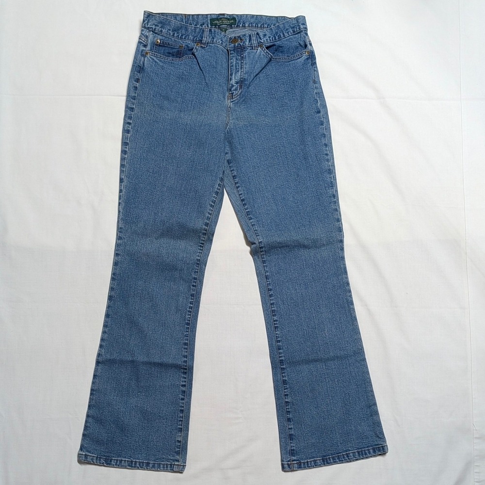 Lauren Ralph Lauren Jeans Co Blue Bootcut Flap Pocket Denim Pants Womens 10